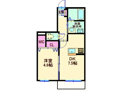 CASA REGINA(1DK/3階)の間取り写真