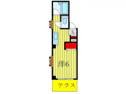 エターナル(ワンルーム/1階)の間取り写真