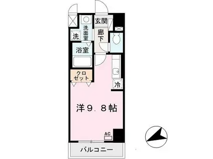 プリマベーラ神戸(ワンルーム/8階)の間取り写真