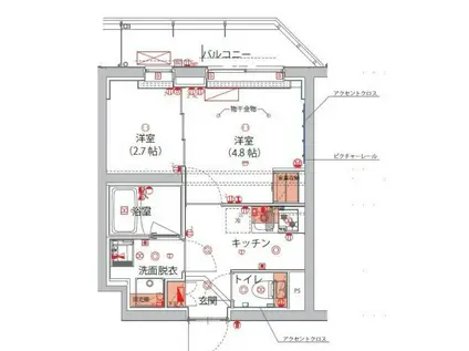 ハーモニーレジデンス神楽坂ヒルズサード(2K/4階)の間取り写真