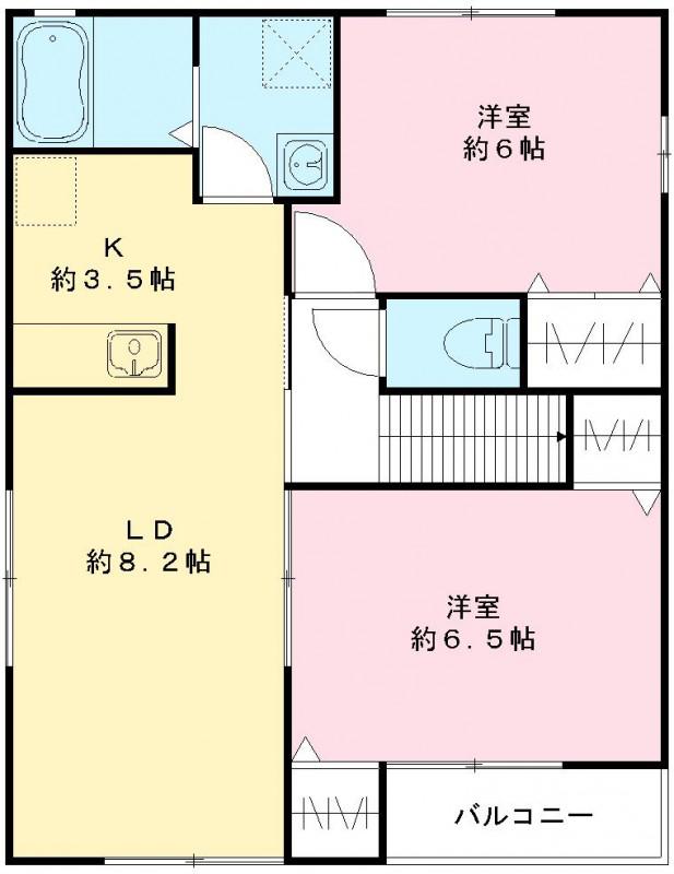 ルミエール(2LDK/2階)の間取り写真