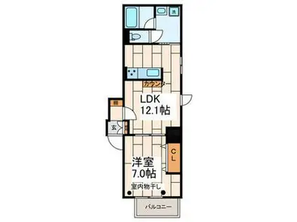 DEAR COURT AKABANE(1LDK/3階)の間取り写真