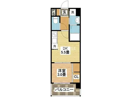 MODERN PALAZZO平和公園(1DK/6階)の間取り写真