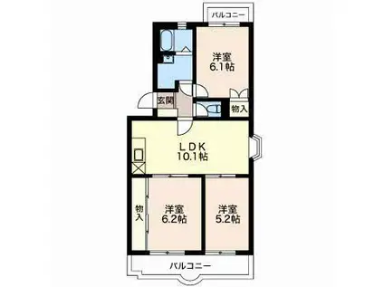 フォンテ玉川(3LDK/1階)の間取り写真