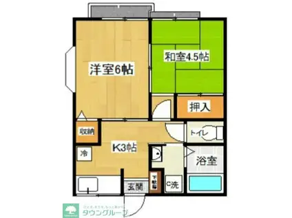 メゾン薫(2K/2階)の間取り写真