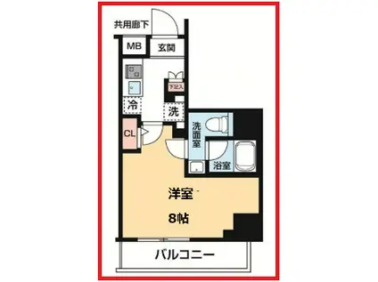 アルコバレーノ堀切菖蒲園(1K/2階)の間取り写真