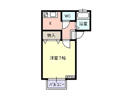セジュール ローゼII(1K/2階)の間取り写真