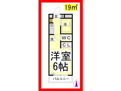 ファーストシティ六会(ワンルーム/3階)の間取り写真