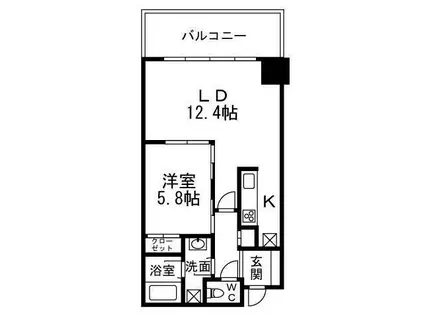 大崎 ウエストシティタワーズ ウエスト(1LDK/4階)の間取り写真