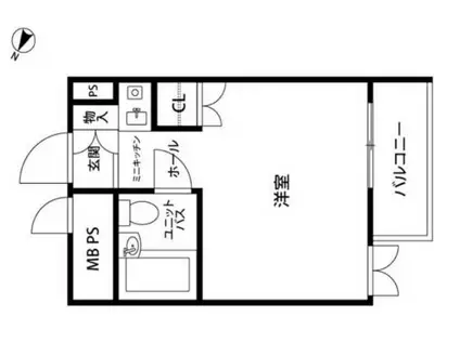 マートルコート駒沢大学(1K/2階)の間取り写真