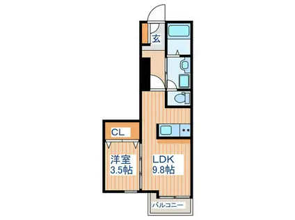 カーサ・スタジオーネ河原町(1LDK/1階)の間取り写真