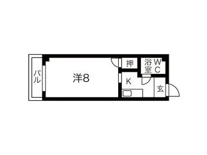 ミリアングリーンパーク庄内(1K/3階)の間取り写真