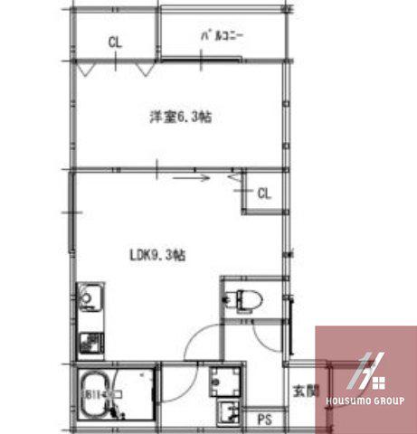 アート阪南町(1LDK/1階)の間取り写真