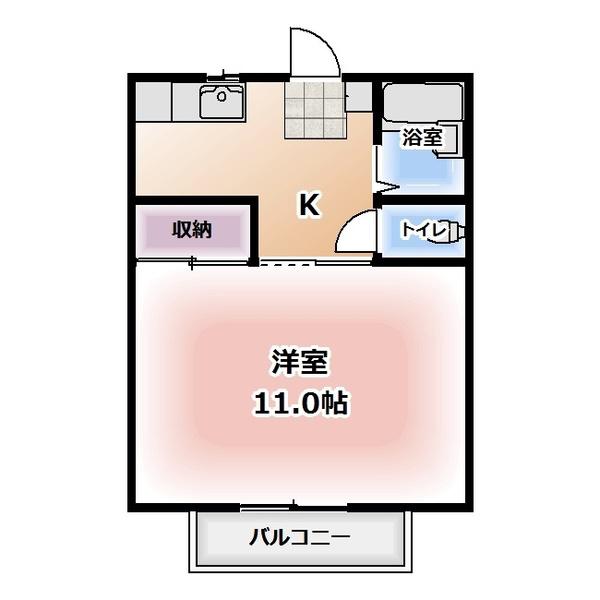 ハイツフローラ(1K/1階)の間取り写真