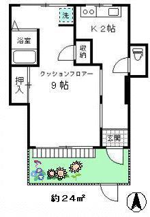 森初アパート(1K/1階)の間取り写真