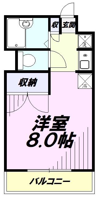 ウインドASAMI(1K/2階)の間取り写真