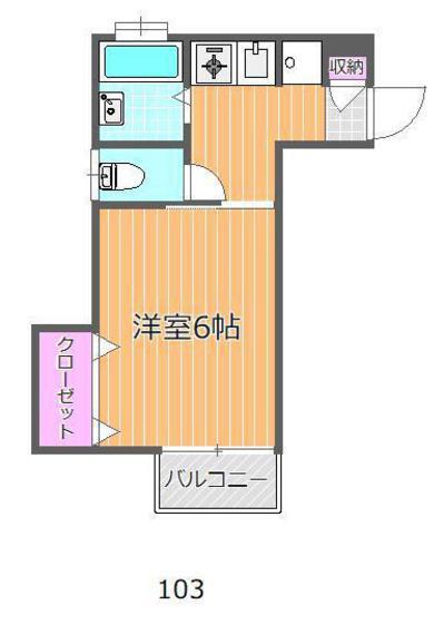 プレジィール京山(1K/1階)の間取り写真