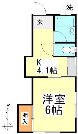 レピュート関根(1K/2階)の間取り写真
