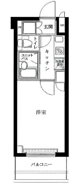 ルーブル巣鴨(1K/6階)の間取り写真