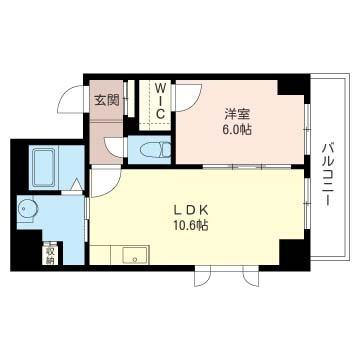 アドミラーブル横濱(1LDK/1階)の間取り写真