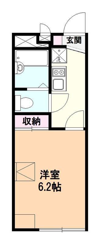 レオパレス城(1K/1階)の間取り写真