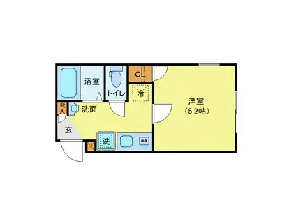 グレースコート町屋(1K/4階)の間取り写真