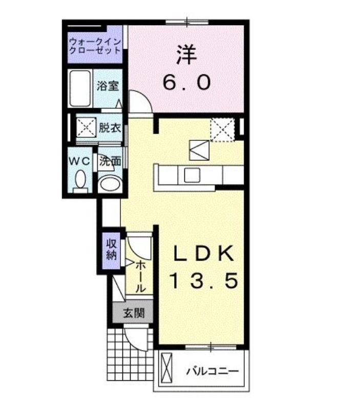 モントレゾール(1LDK/1階)の間取り写真