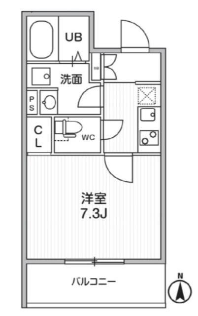 THE PALMS MUSE 新江古田(1K/3階)の間取り写真