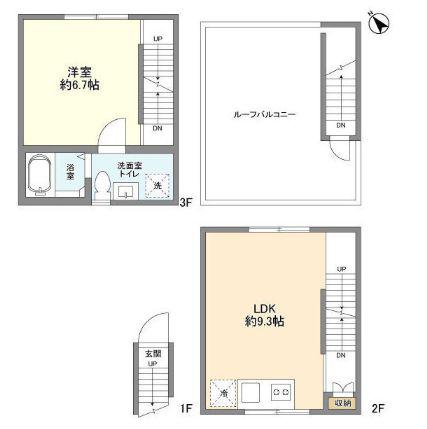 スタイリオフィット武蔵小山(1LDK/2階)の間取り写真