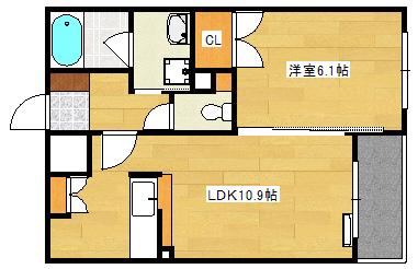 カサグランデIII(1LDK/2階)の間取り写真