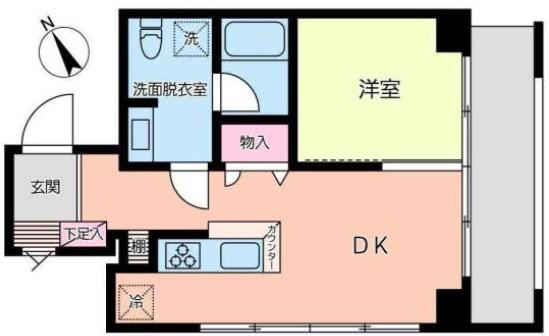 Y POINT(1LDK/4階)の間取り写真