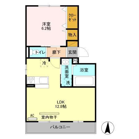 セジュール・オリヴィエC(1LDK/3階)の間取り写真