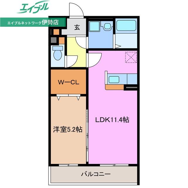 ハイマート(1LDK/2階)の間取り写真
