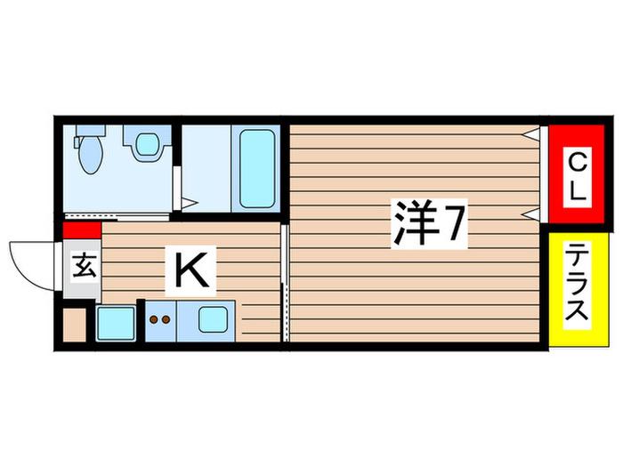 エクセル千葉(1K/1階)の間取り写真