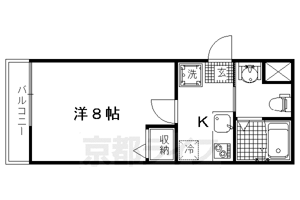 フラッティ吉野町A(1K/2階)の間取り写真