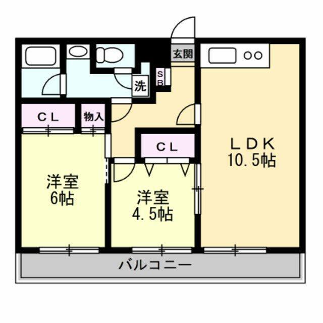 リフォーム物件(2LDK/2階)の間取り写真