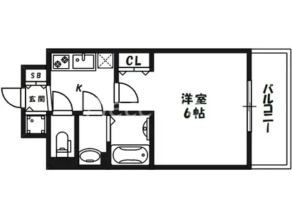 エスリード大阪梅田リュクス(1K/5階)の間取り写真