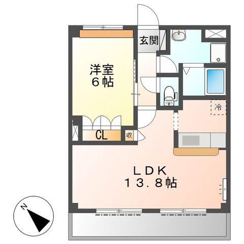 モンシェリー(1LDK/2階)の間取り写真