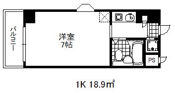 ハーバーヒル大倉山(1K/3階)の間取り写真