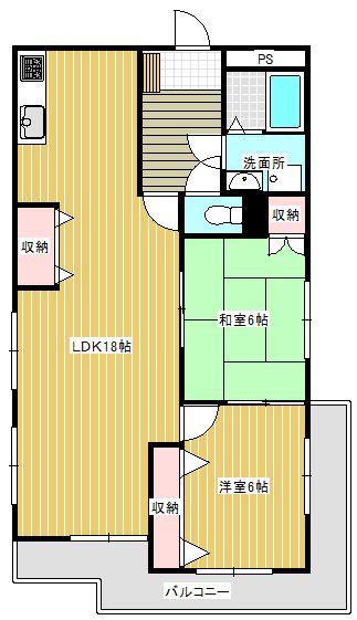第一葵マンション(2LDK/2階)の間取り写真