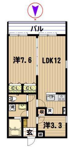 FARE KAMEIDO(1K/3階)の間取り写真