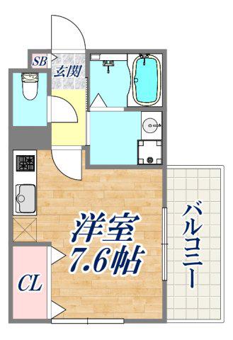 ルミエール千守(ワンルーム/3階)の間取り写真