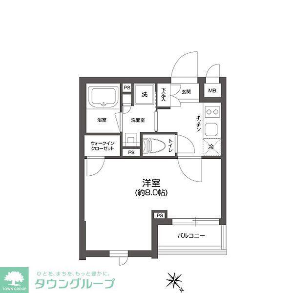 GRAN PASEO 四谷若葉(1K/4階)の間取り写真