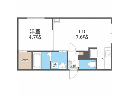 シティレジデンス南郷7丁目(1LDK/4階)の間取り写真