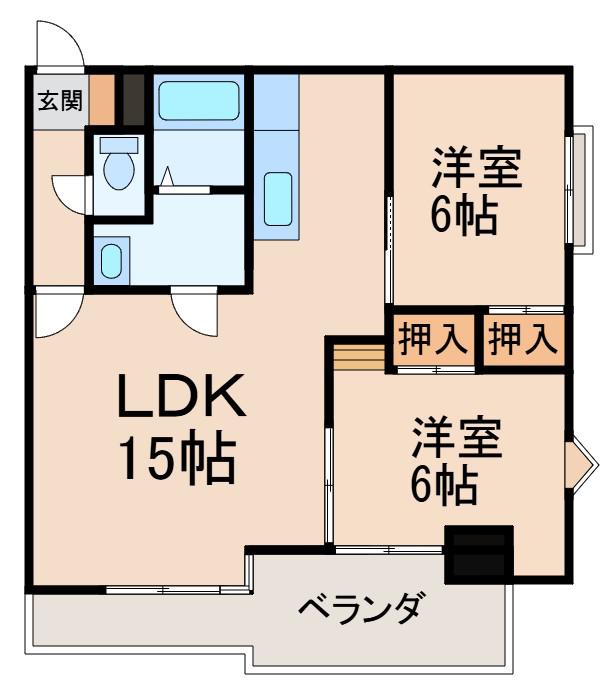 グランメール新生町(2LDK/5階)の間取り写真