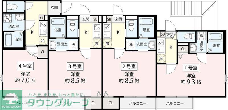 NEXUS I(1K/1階)の間取り写真