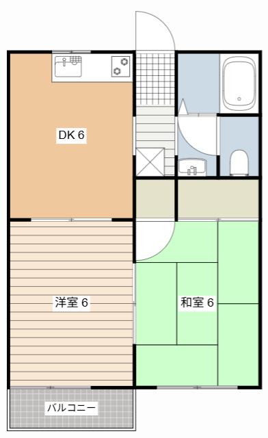 パークハイムIZUMIB(2DK/1階)の間取り写真