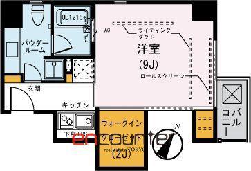 ル・コフレ(1SK/9階)の間取り写真