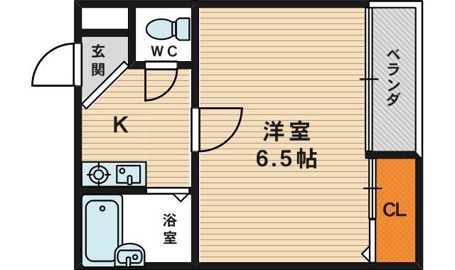 グリーンブリッジ(1K/2階)の間取り写真
