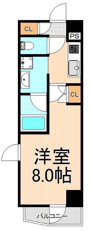 VERXEED綾瀬駅前(1K/6階)の間取り写真